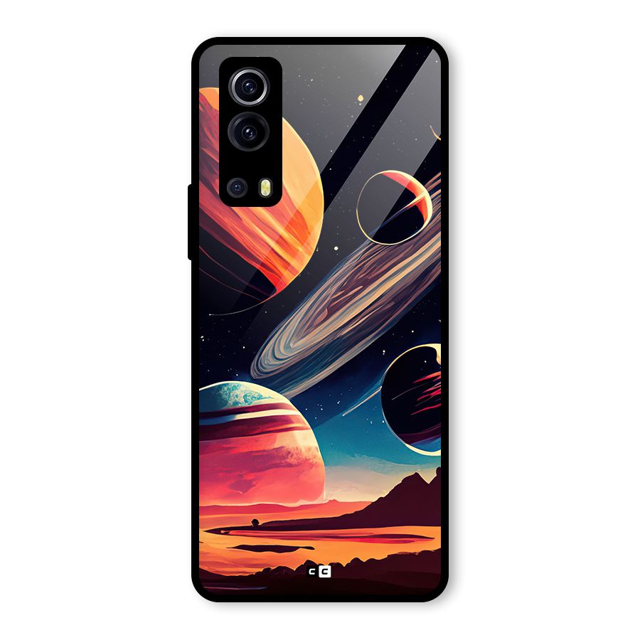 Space Planets Glass Back Case for Vivo iQOO Z3