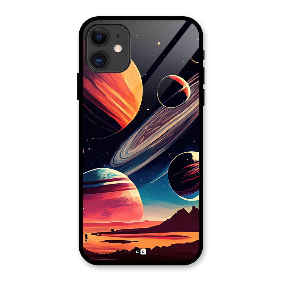 Space Planets Glass Back Case for iPhone 11