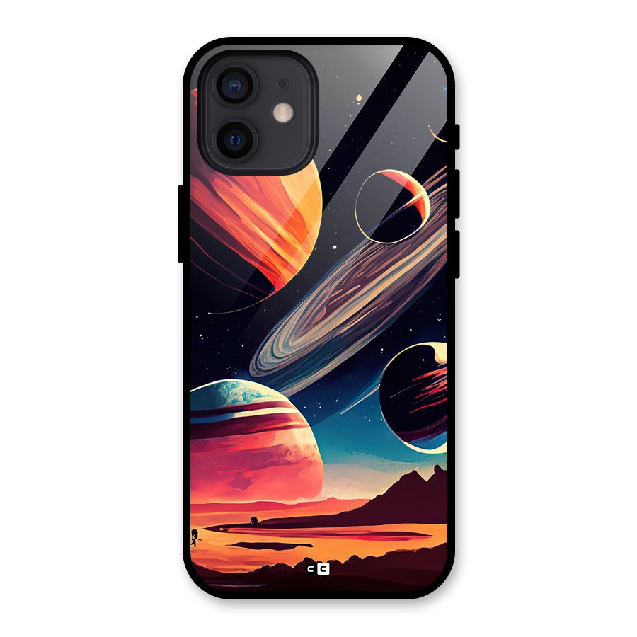 Space Planets Glass Back Case for iPhone 12