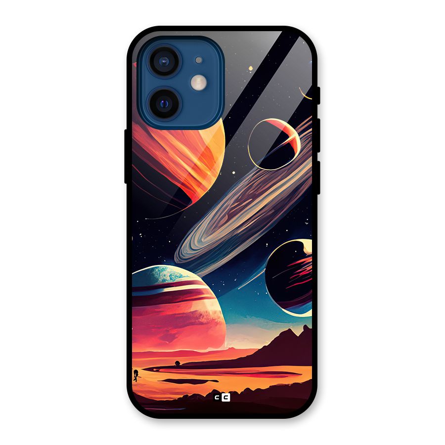 Space Planets Glass Back Case for iPhone 12 Mini