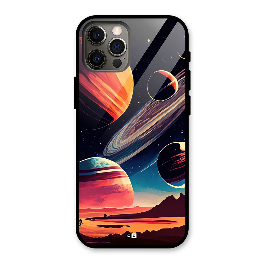 Space Planets Glass Back Case for iPhone 12 Pro
