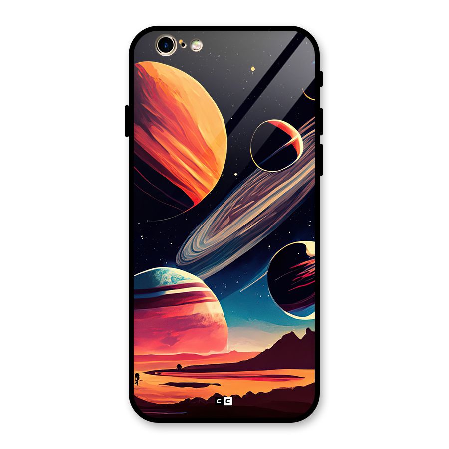 Space Planets Glass Back Case for iPhone 6 6S