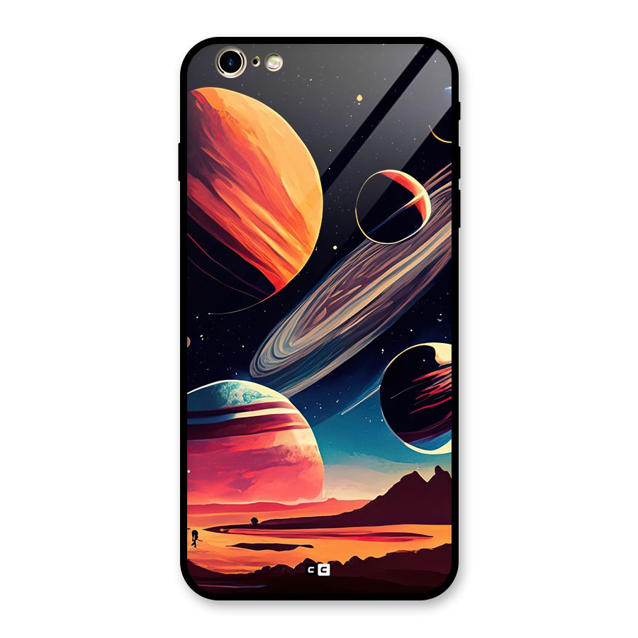 Space Planets Glass Back Case for iPhone 6 Plus 6S Plus