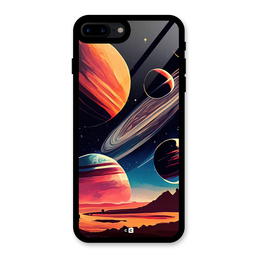 Space Planets Glass Back Case for iPhone 7 Plus