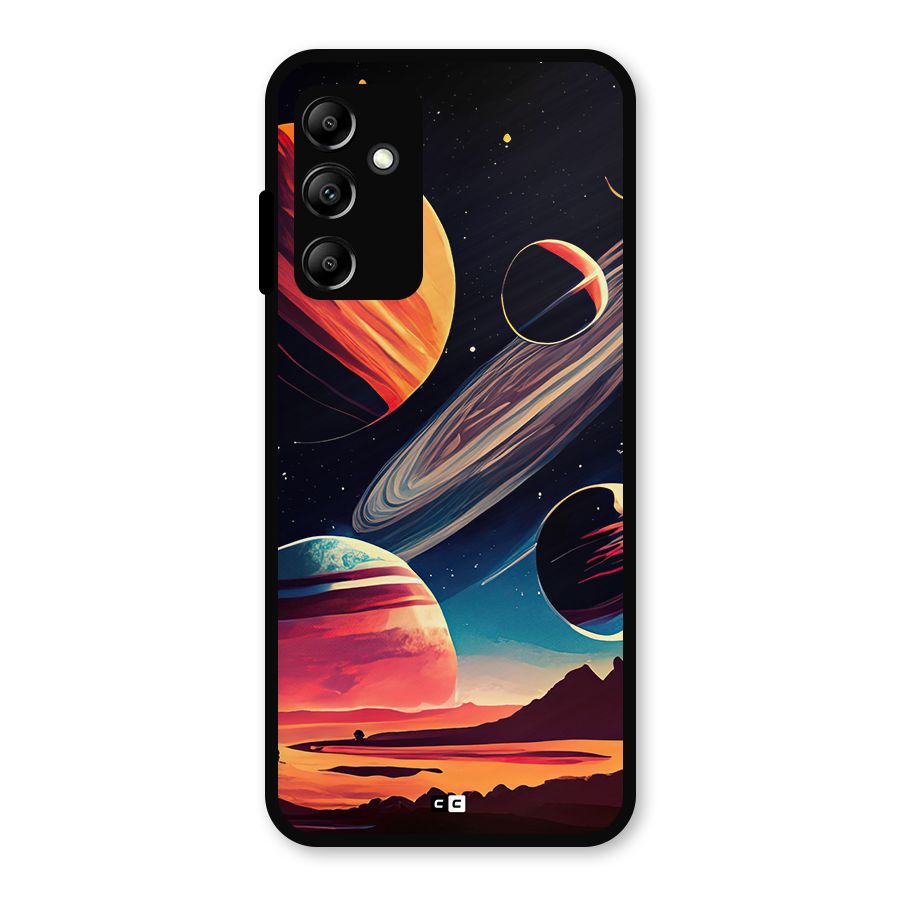 Space Planets Metal Back Case for Galaxy A14 5G