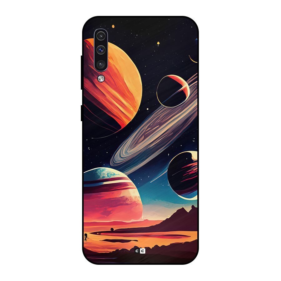 Space Planets Metal Back Case for Galaxy A50s