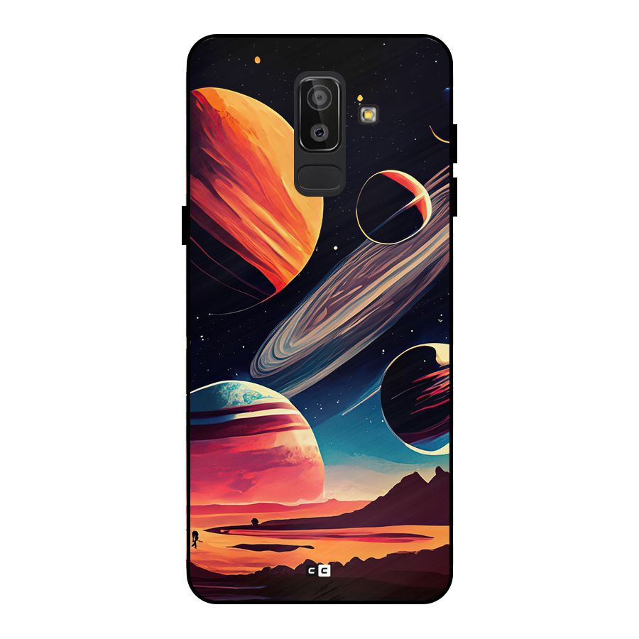 Space Planets Metal Back Case for Galaxy J8
