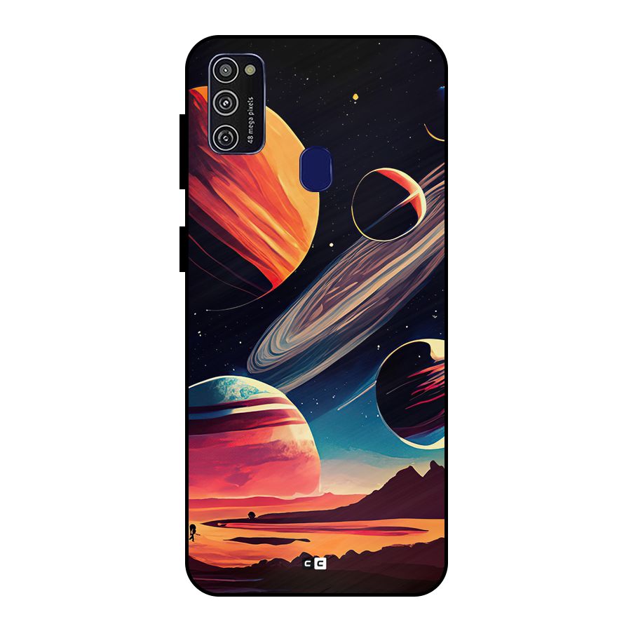 Space Planets Metal Back Case for Galaxy M21