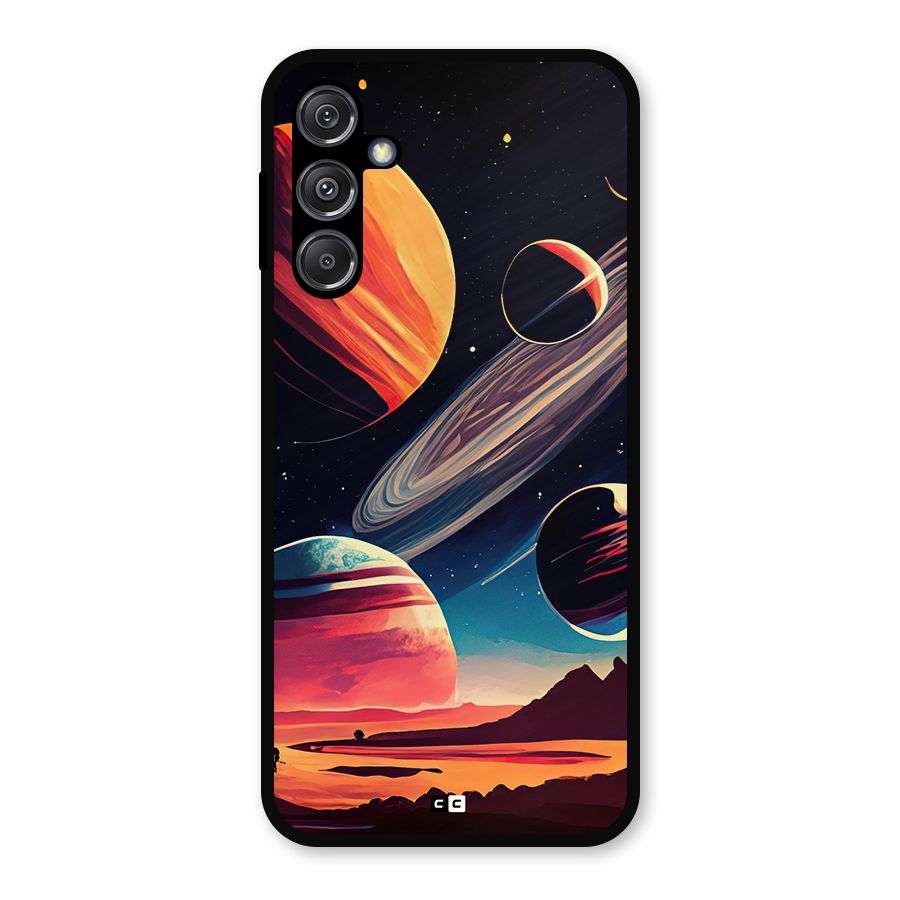 Space Planets Metal Back Case for Galaxy M34 5G