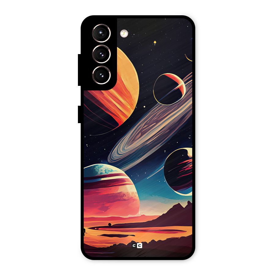 Space Planets Metal Back Case for Galaxy S21 5G