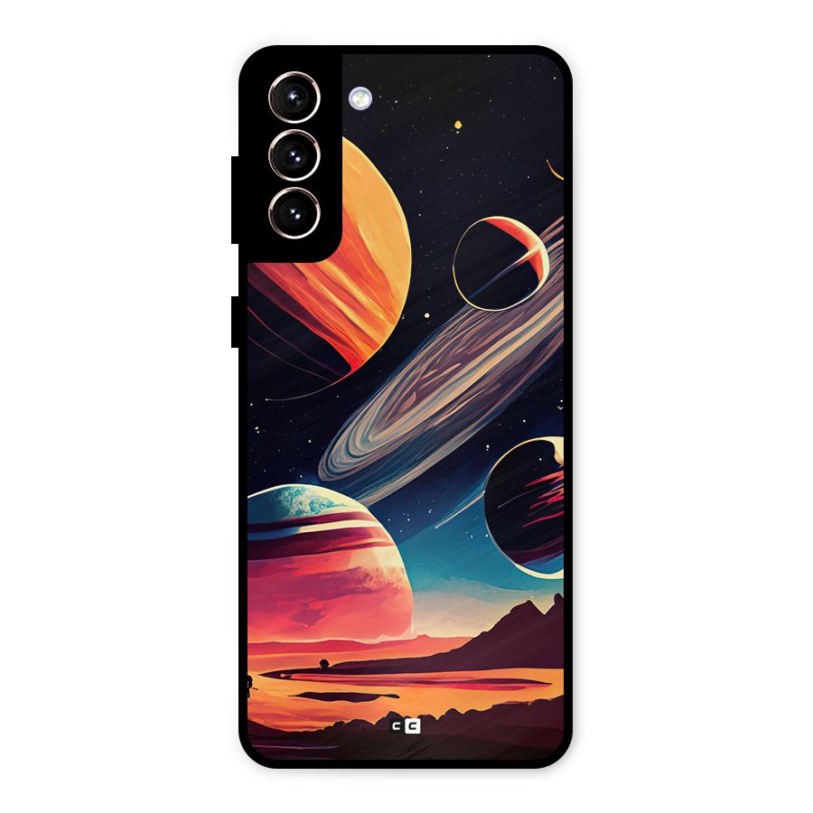 Space Planets Metal Back Case for Galaxy S21 Plus