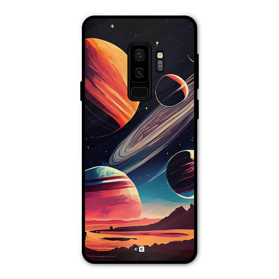 Space Planets Metal Back Case for Galaxy S9 Plus