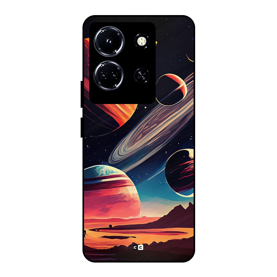 Space Planets Metal Back Case for Infinix Note 30 5G