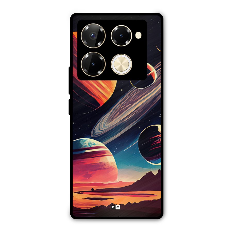 Space Planets Metal Back Case for Infinix Note 40 Pro