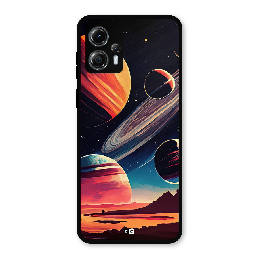Space Planets Metal Back Case for Moto G13