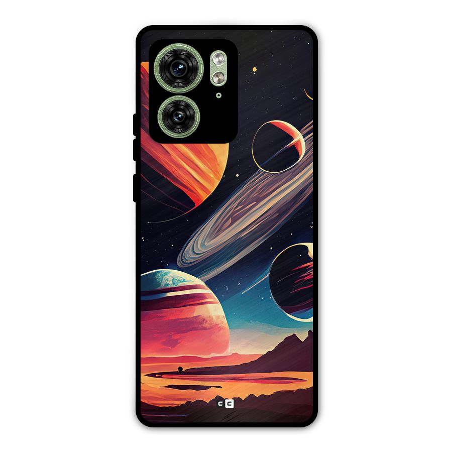 Space Planets Metal Back Case for Motorola Edge 40 5G