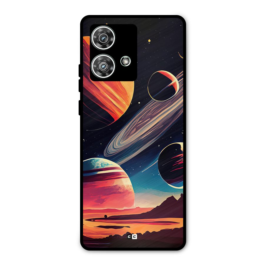Space Planets Metal Back Case for Motorola Edge 40 Neo