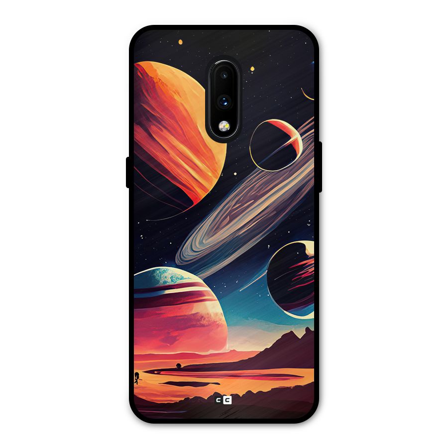 Space Planets Metal Back Case for OnePlus 7