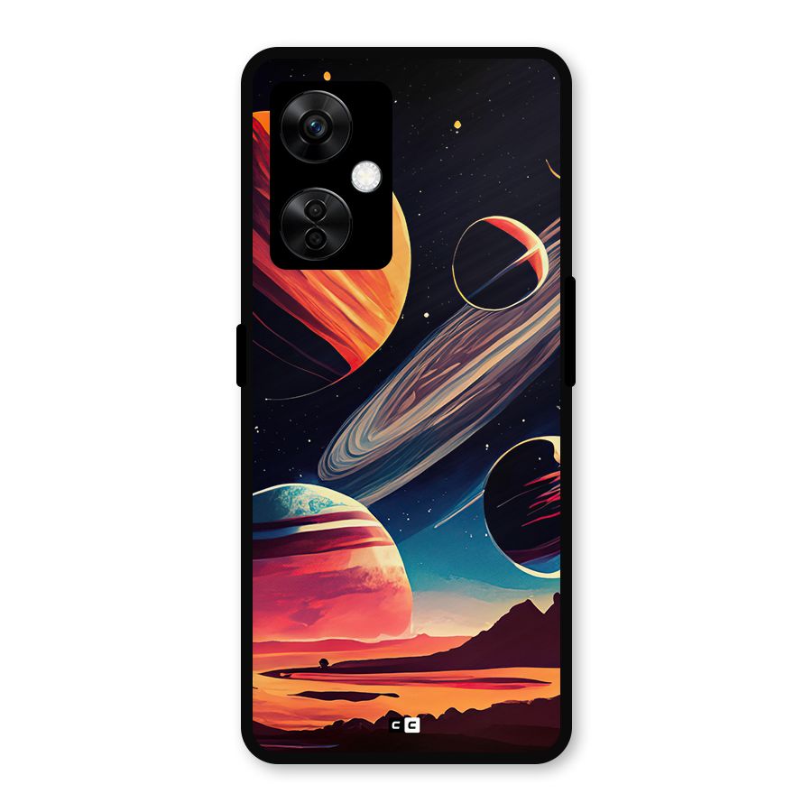 Space Planets Metal Back Case for OnePlus Nord CE 3 Lite
