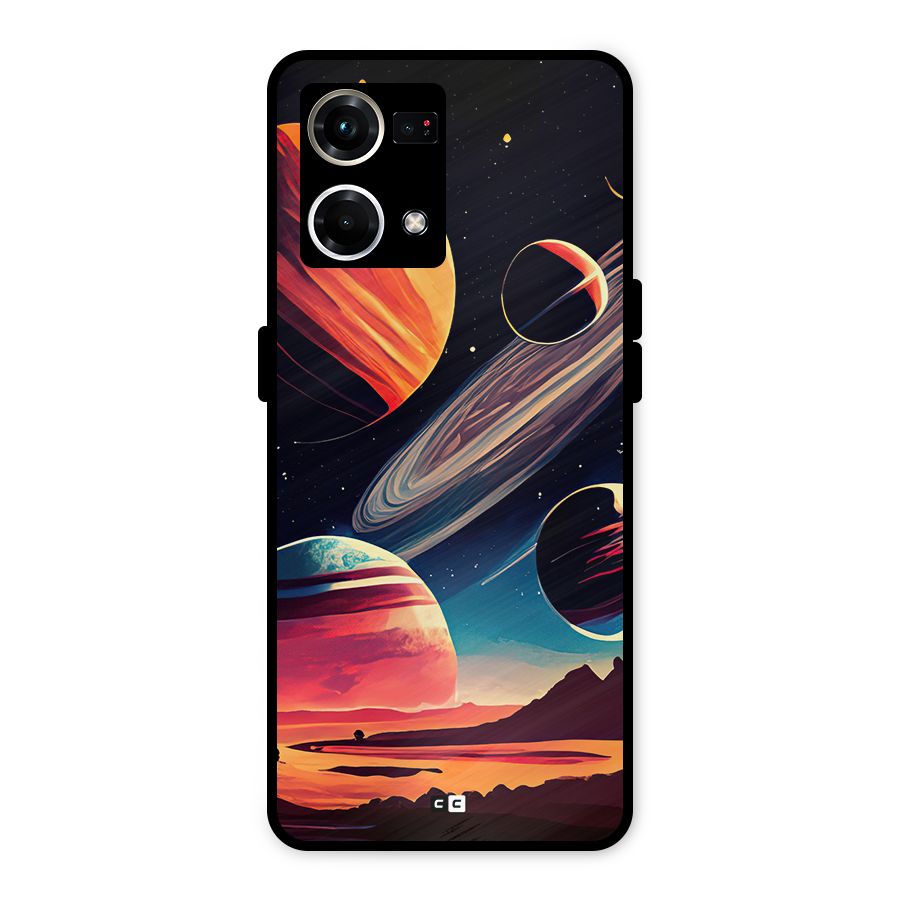 Space Planets Metal Back Case for Oppo F21 Pro 4G