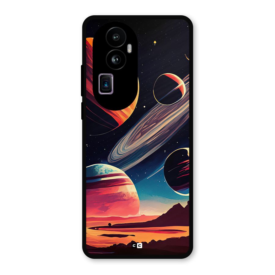 Space Planets Metal Back Case for Oppo Reno10 Pro Plus