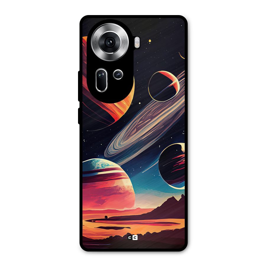 Space Planets Metal Back Case for Oppo Reno11 5G
