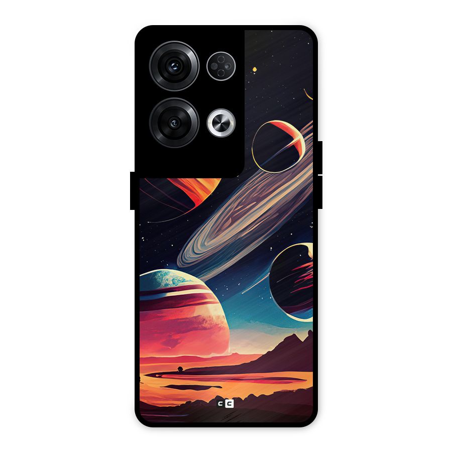 Space Planets Metal Back Case for Oppo Reno8 Pro 5G