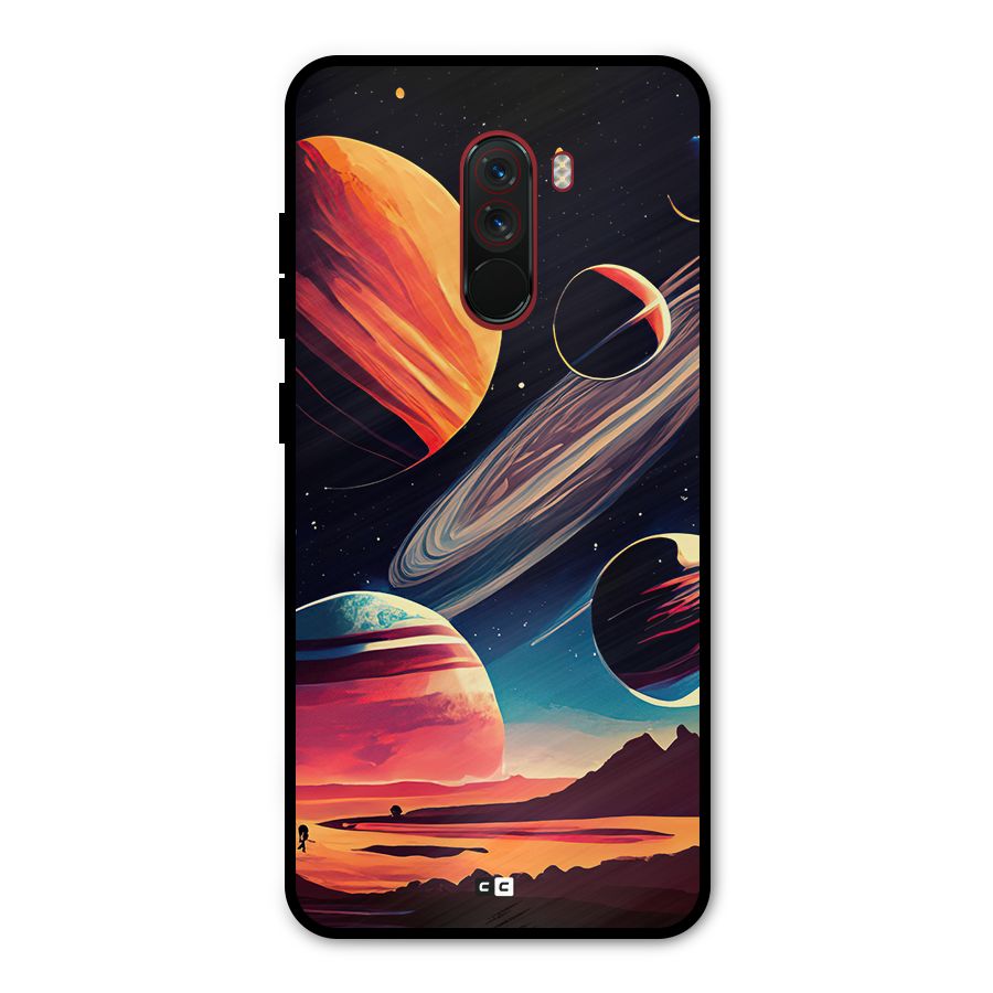 Space Planets Metal Back Case for Poco F1