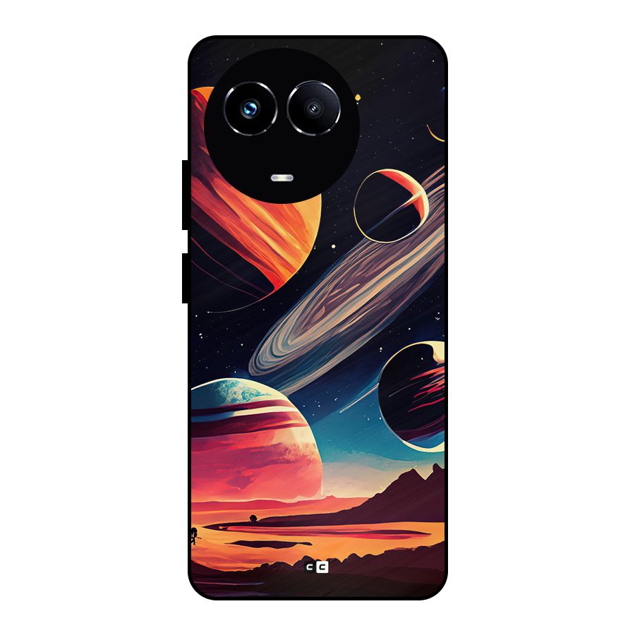 Space Planets Metal Back Case for Realme 11 5G