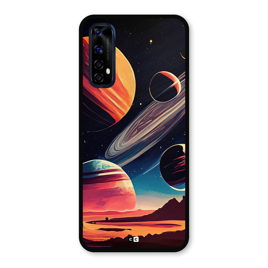 Space Planets Metal Back Case for Realme 7