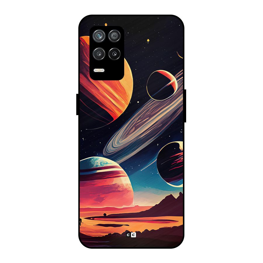 Space Planets Metal Back Case for Realme 8 5G