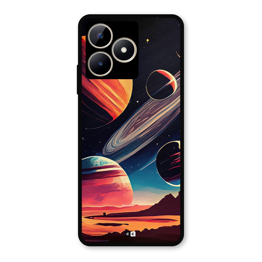 Space Planets Metal Back Case for Realme C53