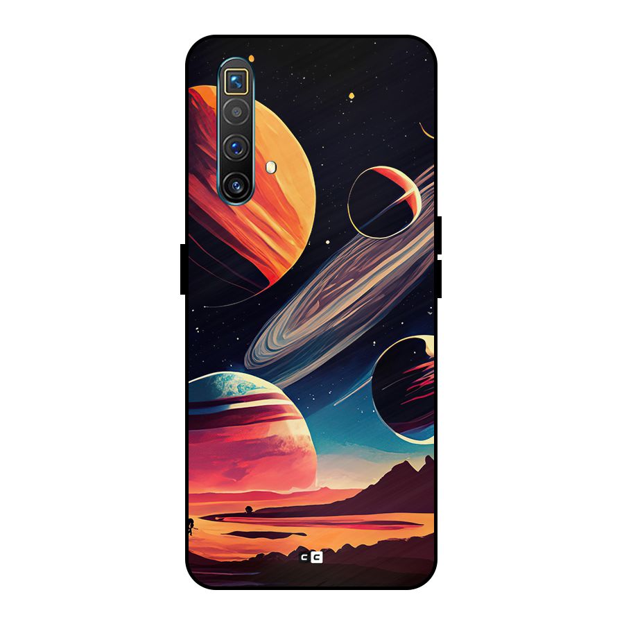 Space Planets Metal Back Case for Realme X3