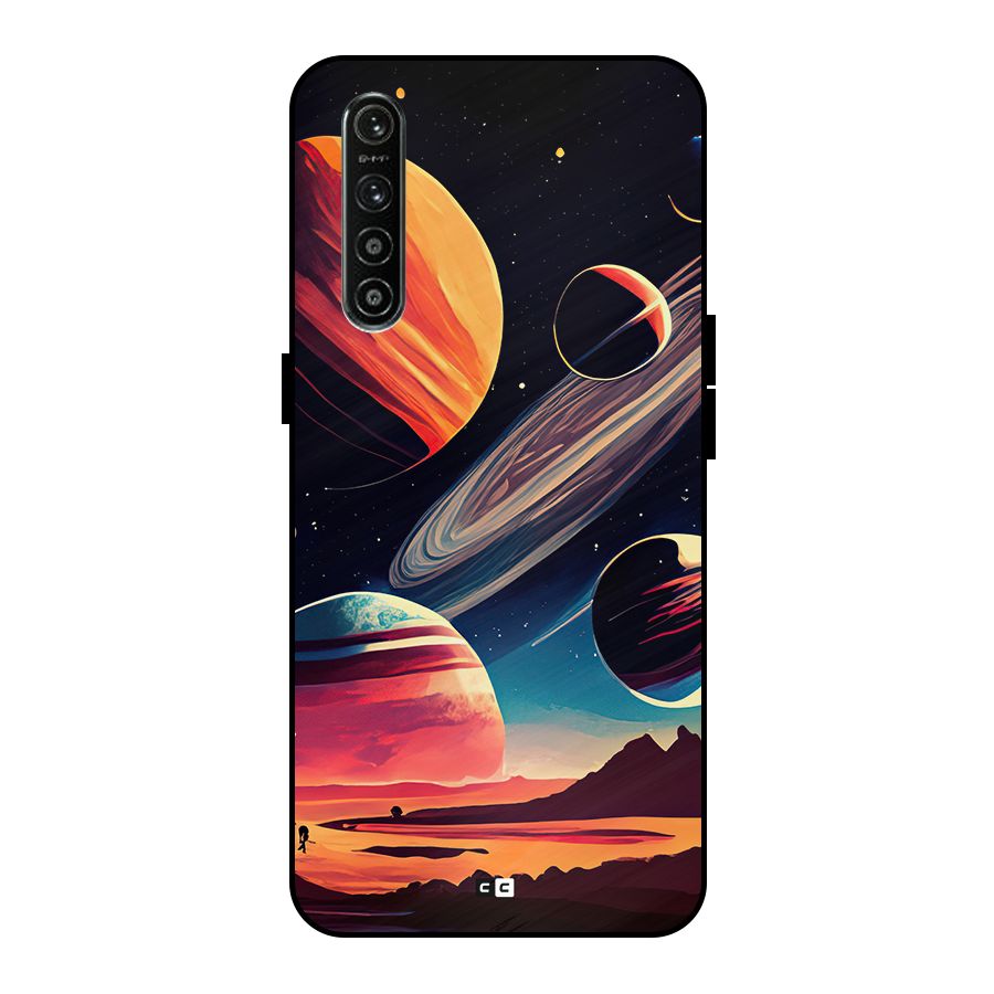 Space Planets Metal Back Case for Realme XT