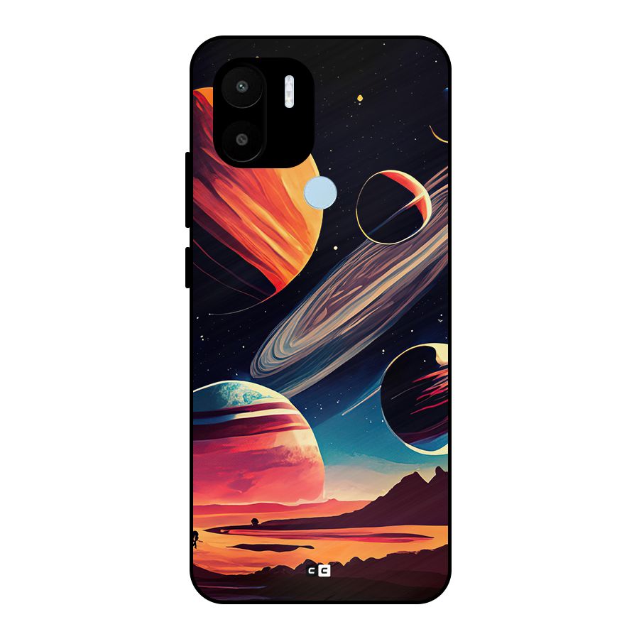 Space Planets Metal Back Case for Redmi A2 Plus