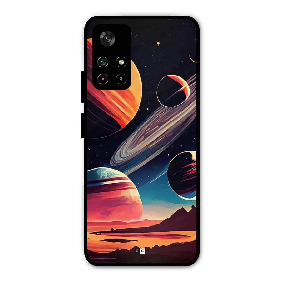 Space Planets Metal Back Case for Redmi Note 11T 5G