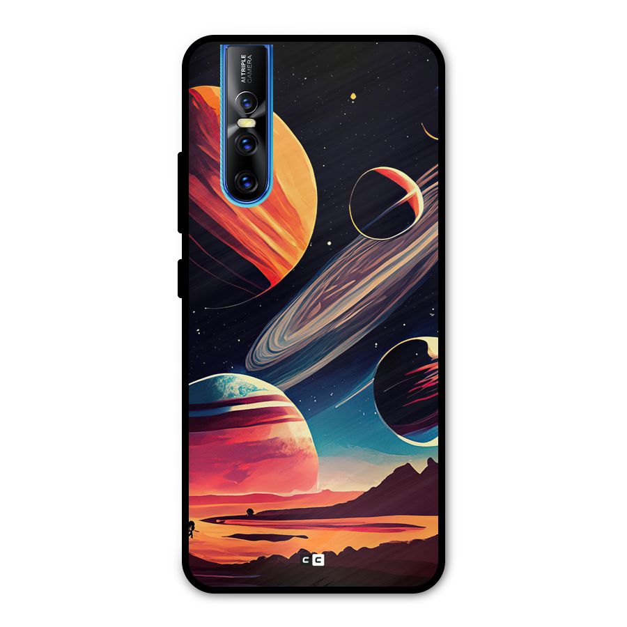 Space Planets Metal Back Case for Vivo V15 Pro