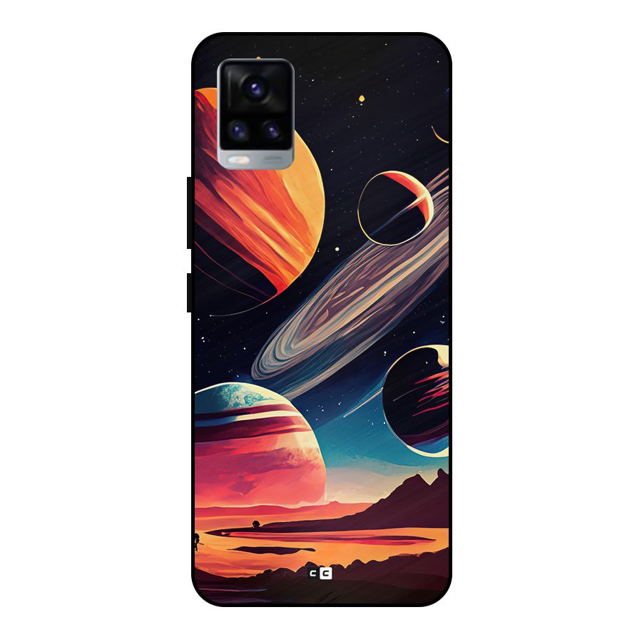 Space Planets Metal Back Case for Vivo V20 2021