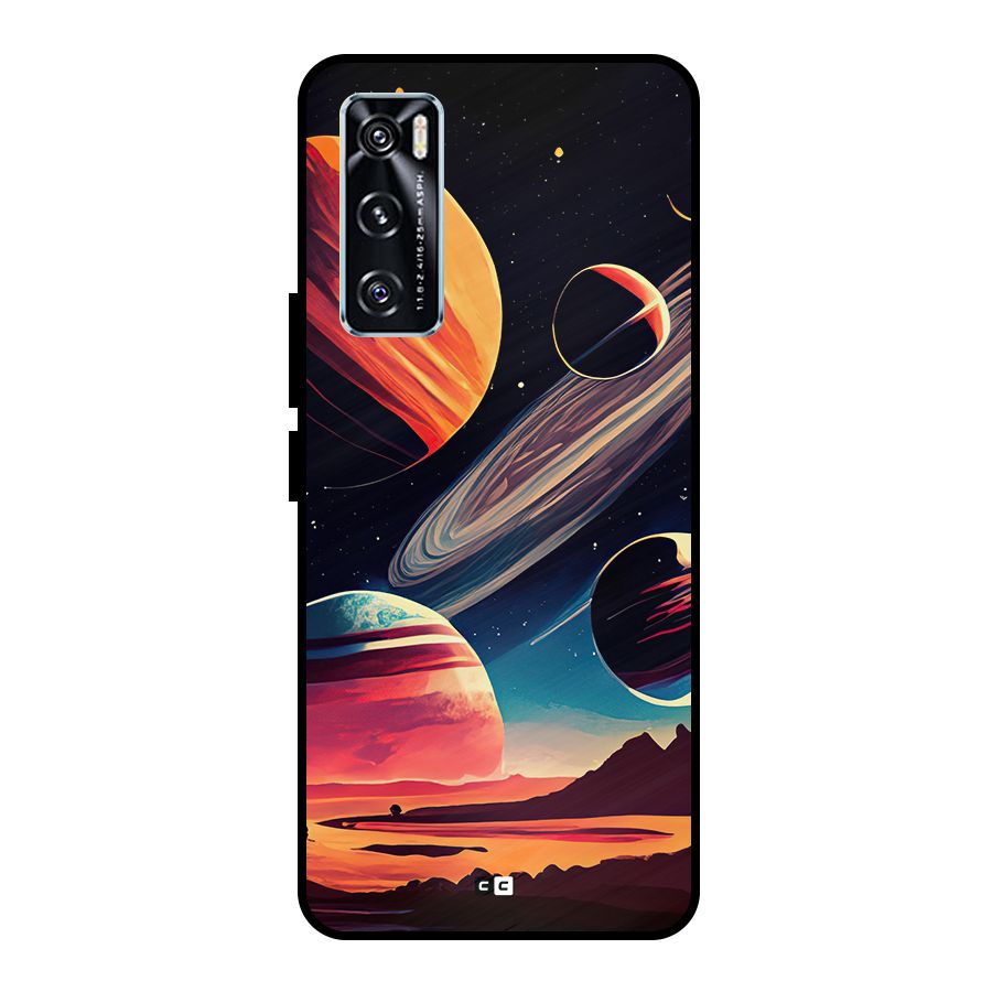 Space Planets Metal Back Case for Vivo V20 SE