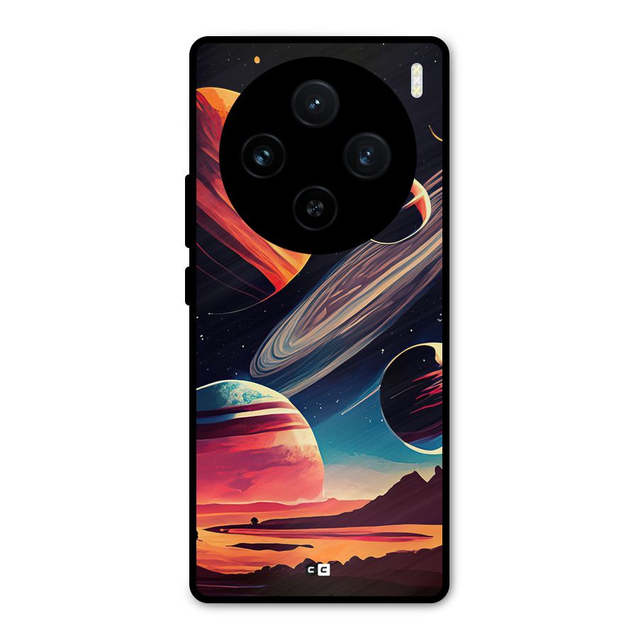 Space Planets Metal Back Case for Vivo X100
