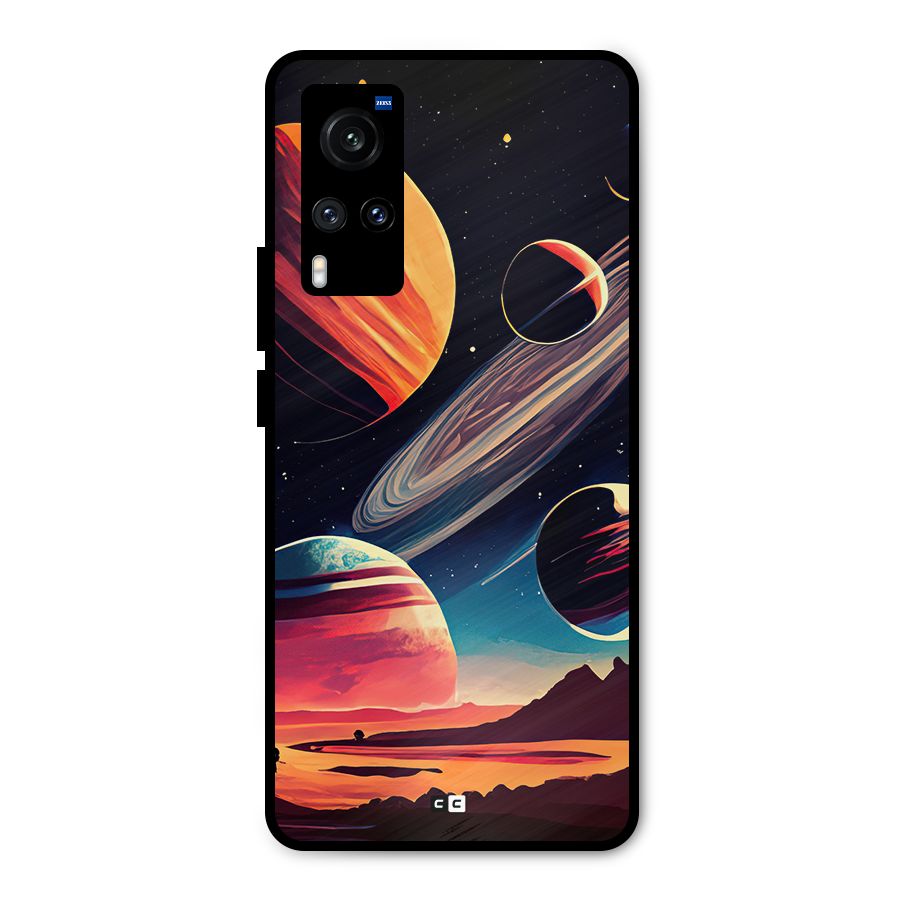 Space Planets Metal Back Case for Vivo X60