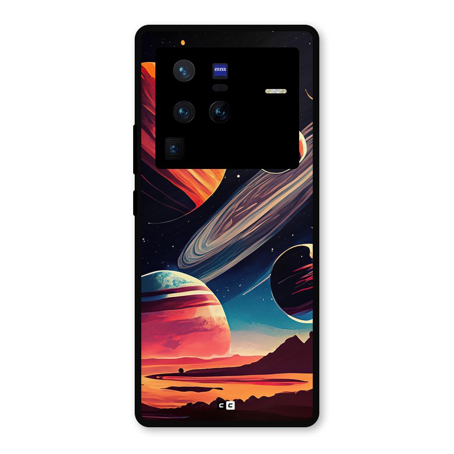 Space Planets Metal Back Case for Vivo X80 Pro