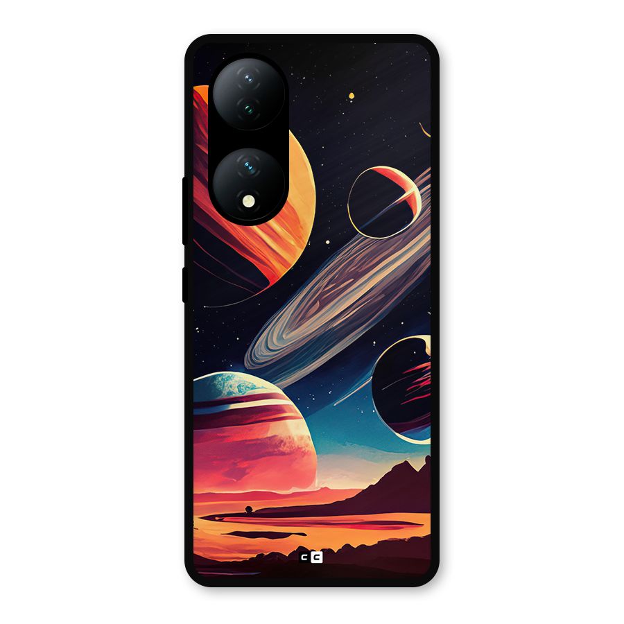 Space Planets Metal Back Case for Vivo Y100a