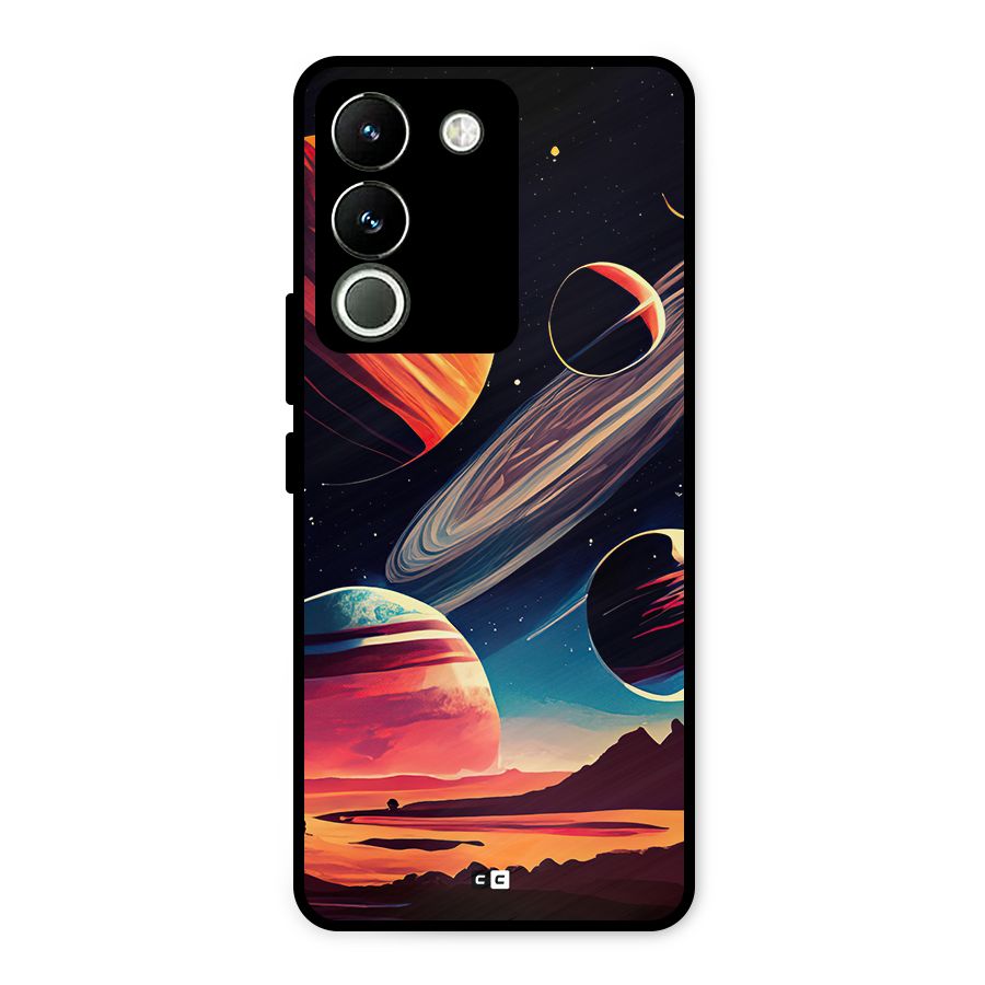 Space Planets Metal Back Case for Vivo Y200