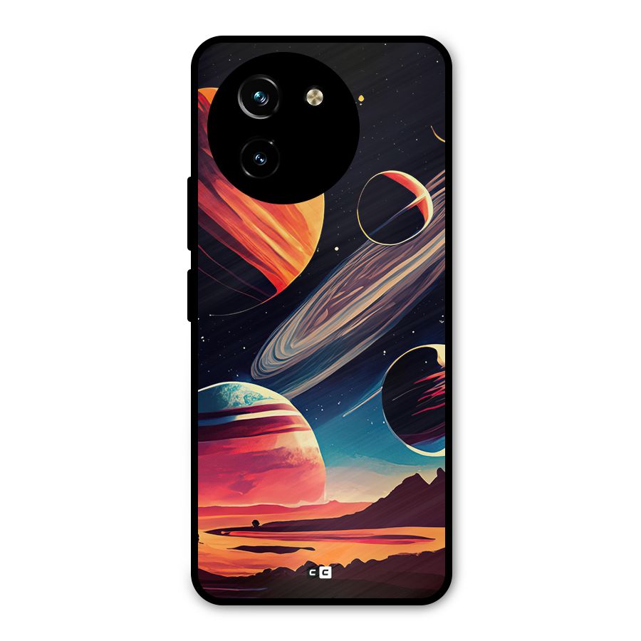 Space Planets Metal Back Case for Vivo Y200i