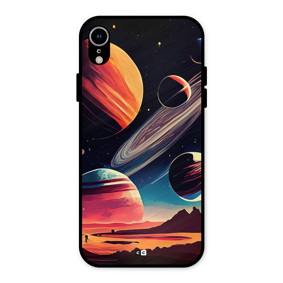 Space Planets Metal Back Case for iPhone XR
