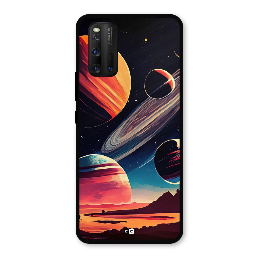 Space Planets Metal Back Case for iQOO 3