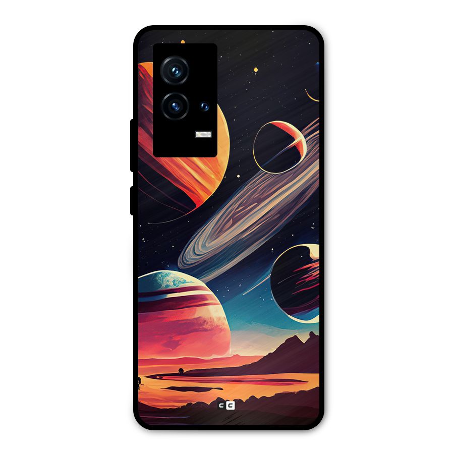 Space Planets Metal Back Case for iQOO 9 5G