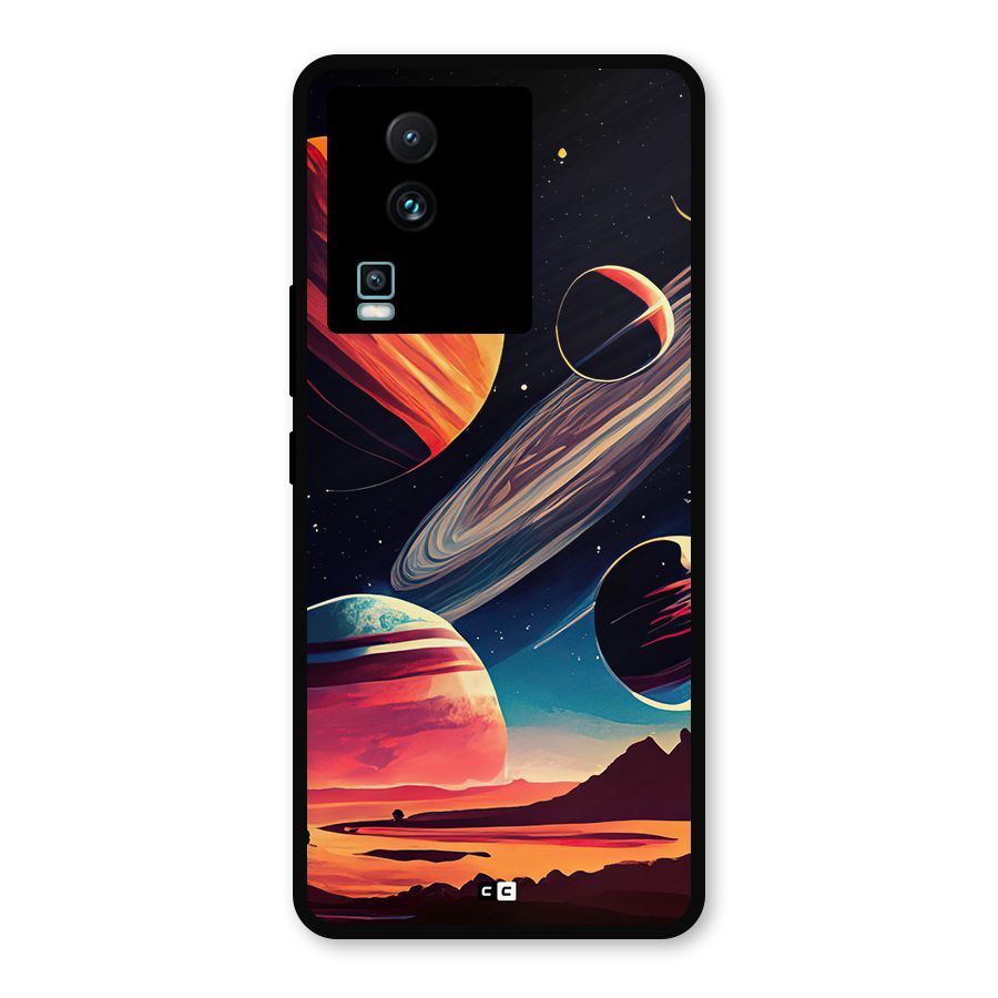 Space Planets Metal Back Case for iQOO Neo 7