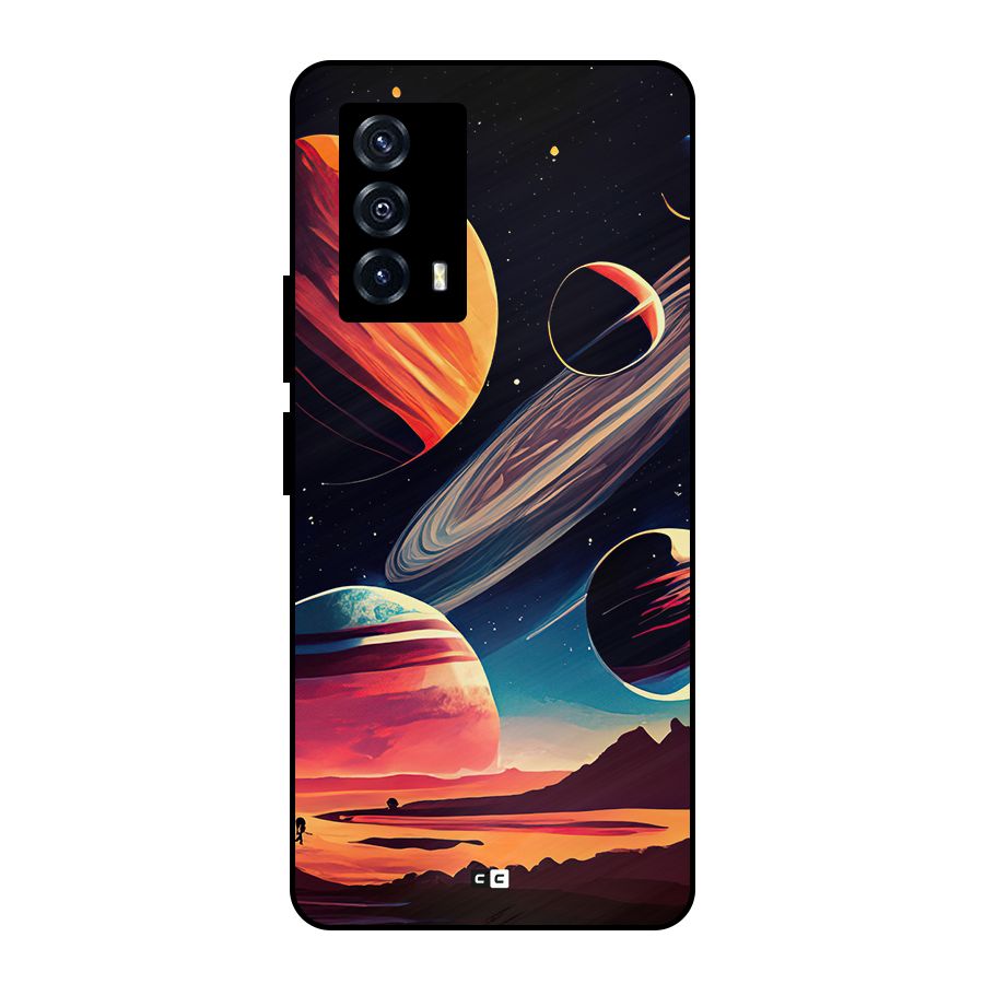 Space Planets Metal Back Case for iQOO Z5